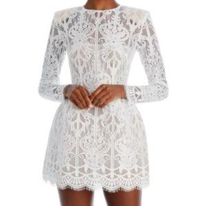 Bronx and Banco White Lace Long Sleeve Dress